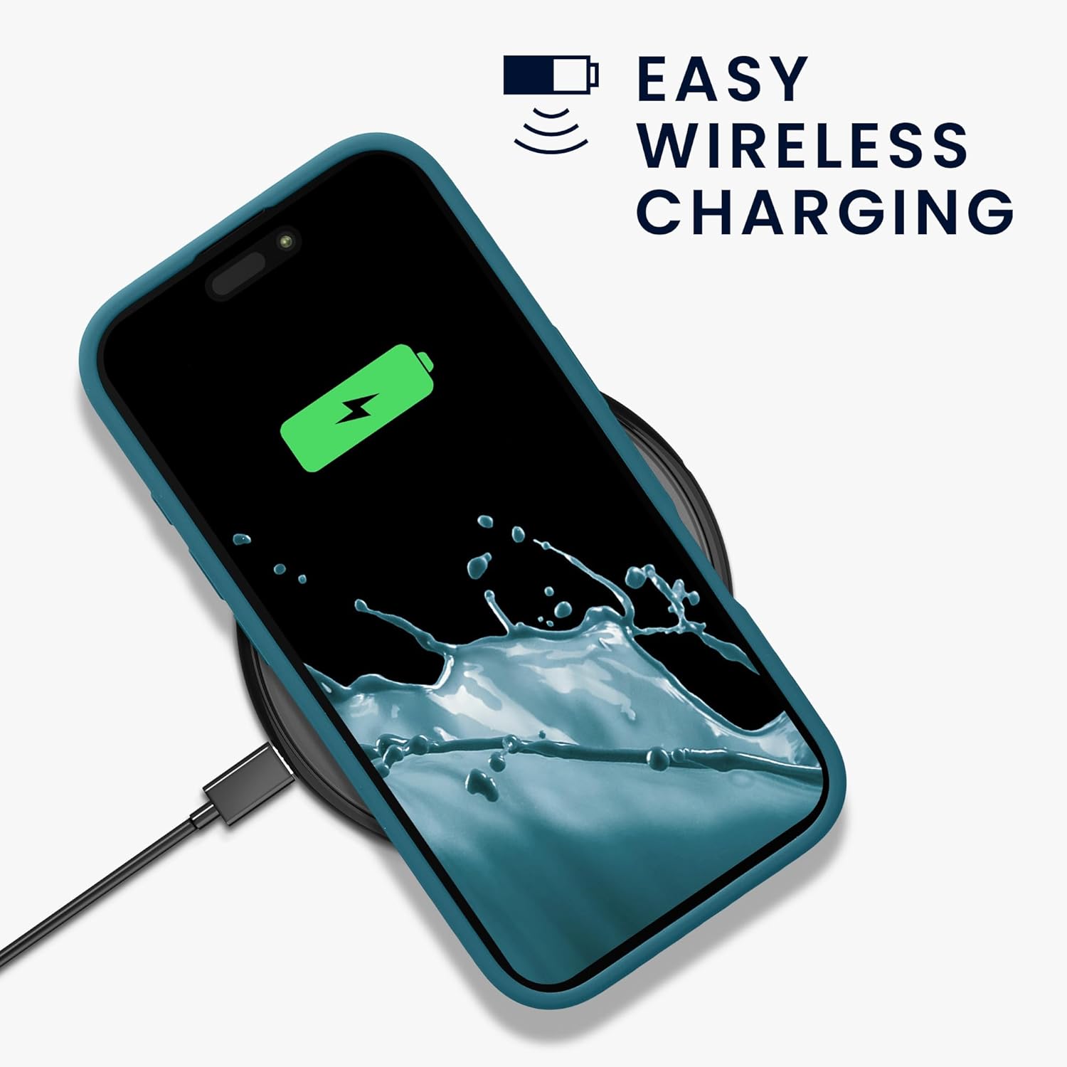 KW iPhone 16 Θήκη Σιλικόνης Rubberized TPU - Matte Petrol