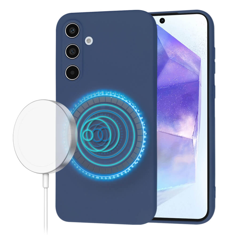 Techsuit Samsung Galaxy A55 5G SoftFlex MagSafe Θήκη Σιλικόνης - Navy Blue