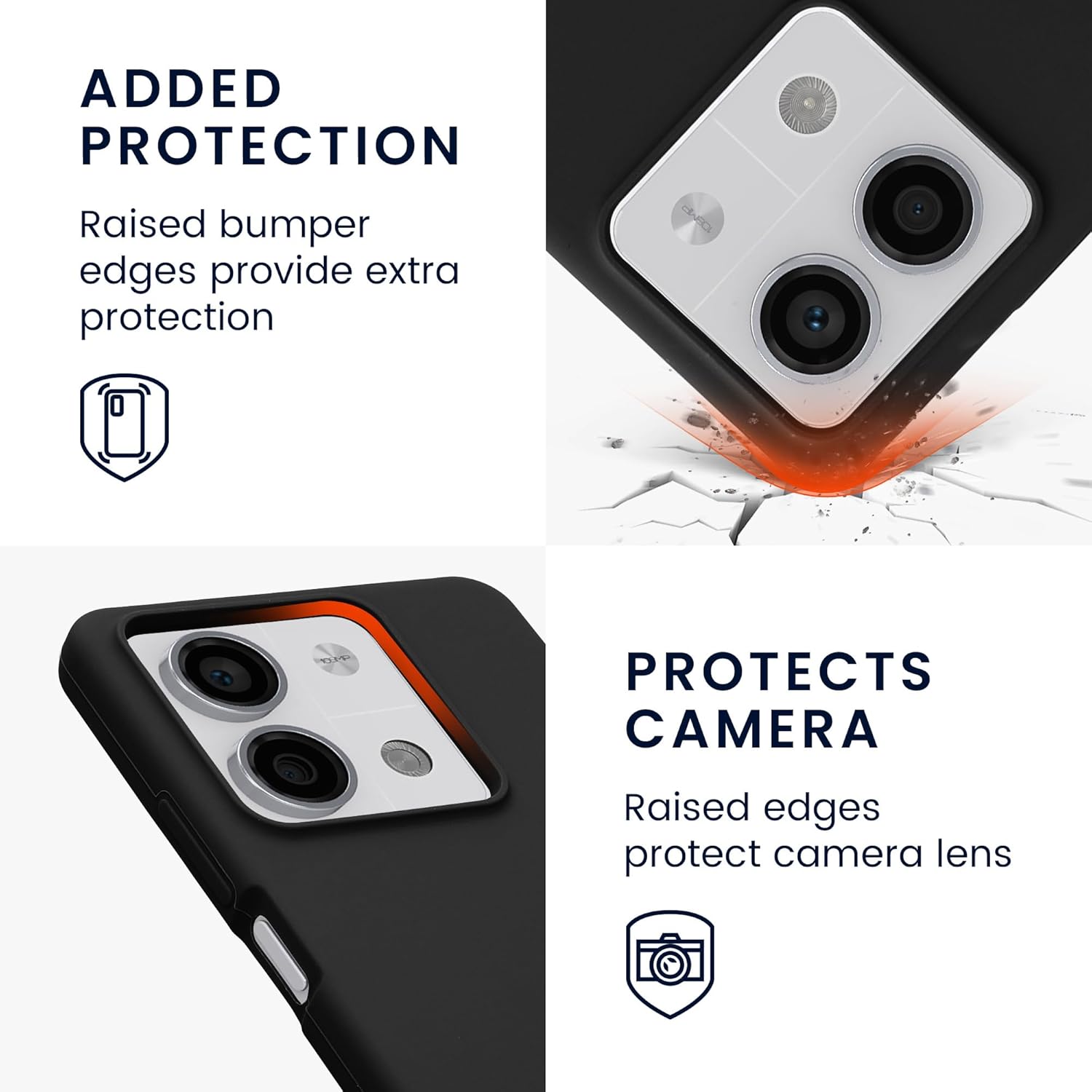 KW Xiaomi Redmi Note 13 5G Θήκη Σιλικόνης Rubberized TPU - Black