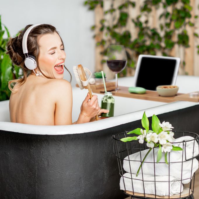 Relaxdays Ξύλινη Βάση από Μπαμπού για τη Μπανιέρα - Natural - 4052025321109