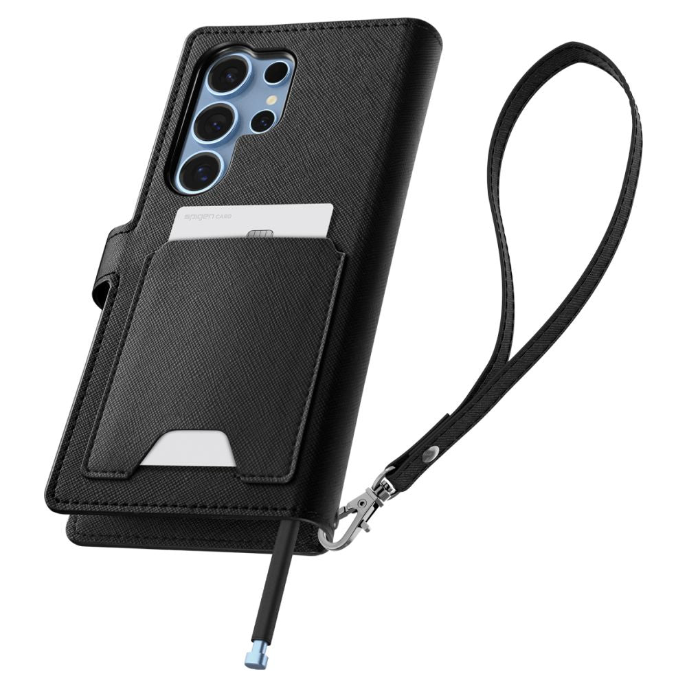 Spigen Samsung Galaxy S25 Ultra Wallet S Θήκη Πορτοφόλι από Δερματίνη - Black