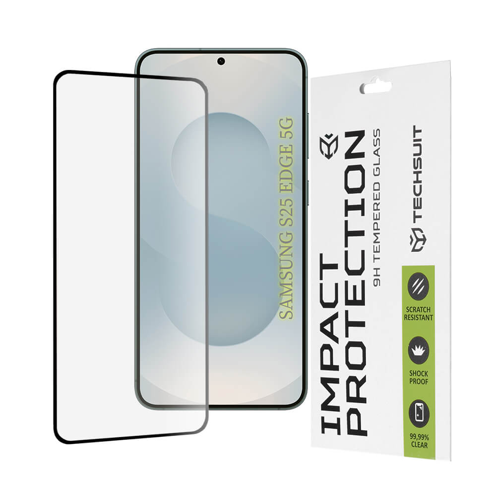 Techsuit Samsung Galaxy S25 Edge 9H 111D 0.33mm Full Screen Full Glue Tempered Glass Αντιχαρακτικό Γυαλί Οθόνης - Black