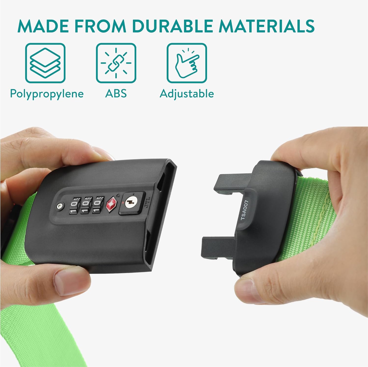 Navaris Ιμάντας Προστασίας Αποσκευών με Κλειδαριά με Συνδυασμό - Bright Green - 51357.79