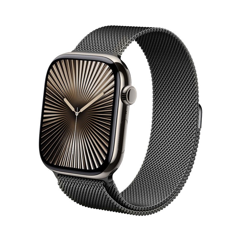 Crong Λουράκι Apple Watch 4/5/6/7/8/9/10/11 - SE (1/2/3) - ULTRA (1/2/3) - 44/45/46/49mm από Ανοξείδωτο Ατσάλι - Milano Steel - Graphite