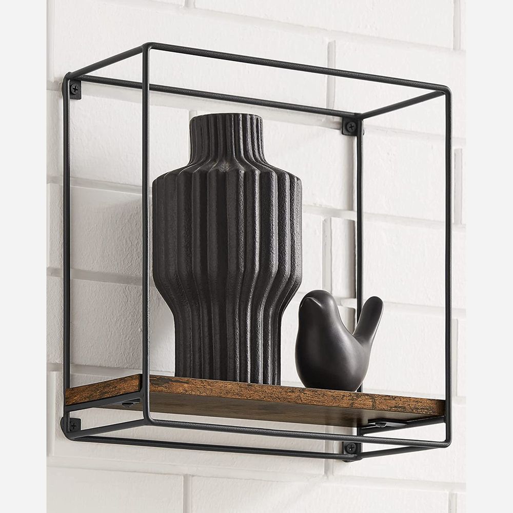 Vasagle Σετ με 3 Επιτοίχια Ράφια σε Βιομηχανικό Σχεδιασμό - Vintage Brown / Black - LWS440B01