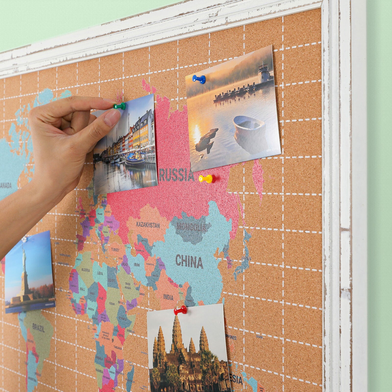 Navaris Πίνακας Ανακοινώσεων από Φελλό - 90 x 60 cm - Design World Map - 52178.01.7