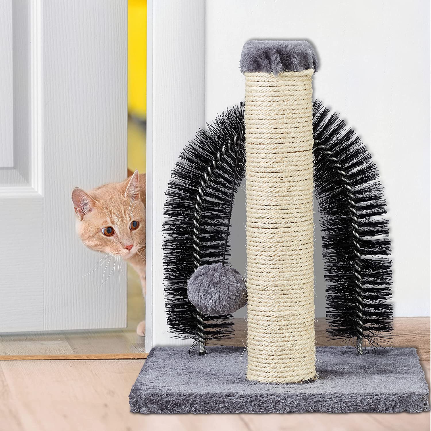 Relaxdays Ονυχοδρόμιο για Γάτες με Καμάρα για Μασάζ και Παιχνίδι - 37 x 30 x 30 cm - 4052025308117