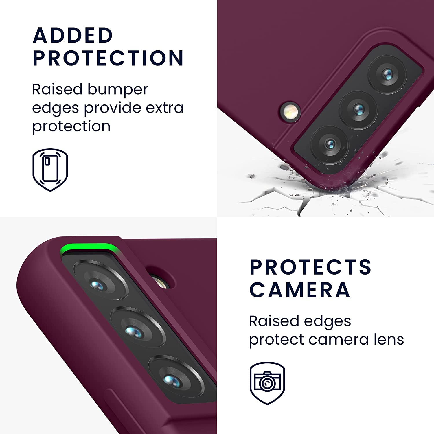 KW Samsung Galaxy S22 Θήκη Σιλικόνης Rubberized TPU - Bordeaux Purple - 56756.187