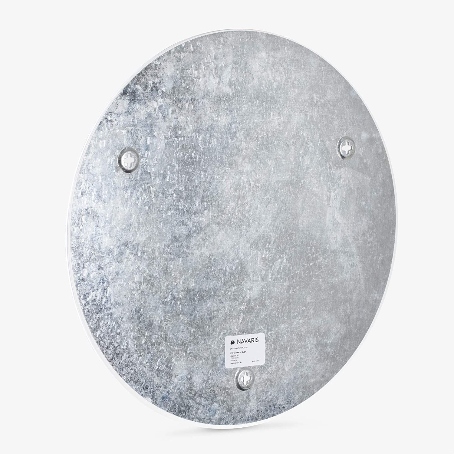 Navaris Στρόγγυλος Μαγνητικός Γυάλινος Πίνακας - 50cm - Design White Marble - 53030.01.16