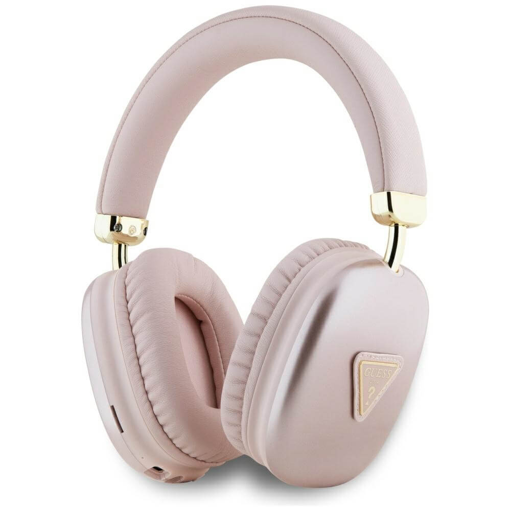 Guess Over-Ear Metallic Triangle Logo - Ασύρματα Bluetooth Ακουστικά - Pink