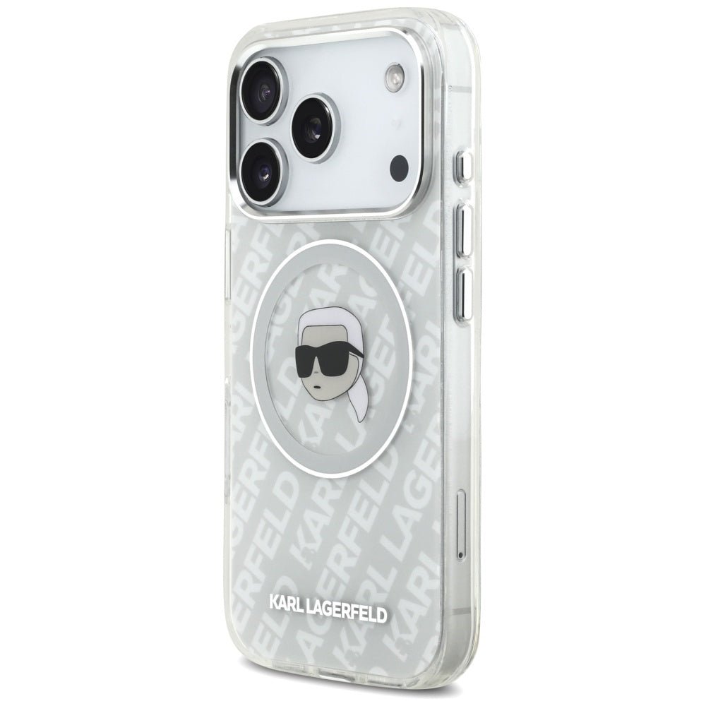 Karl Lagerfeld iPhone 17 Pro Max - IML Karl Head Logo MagSafe - Σκληρή Θήκη με Πλαίσιο Σιλικόνης - Grey - KLHMP17XHMKBKHOG