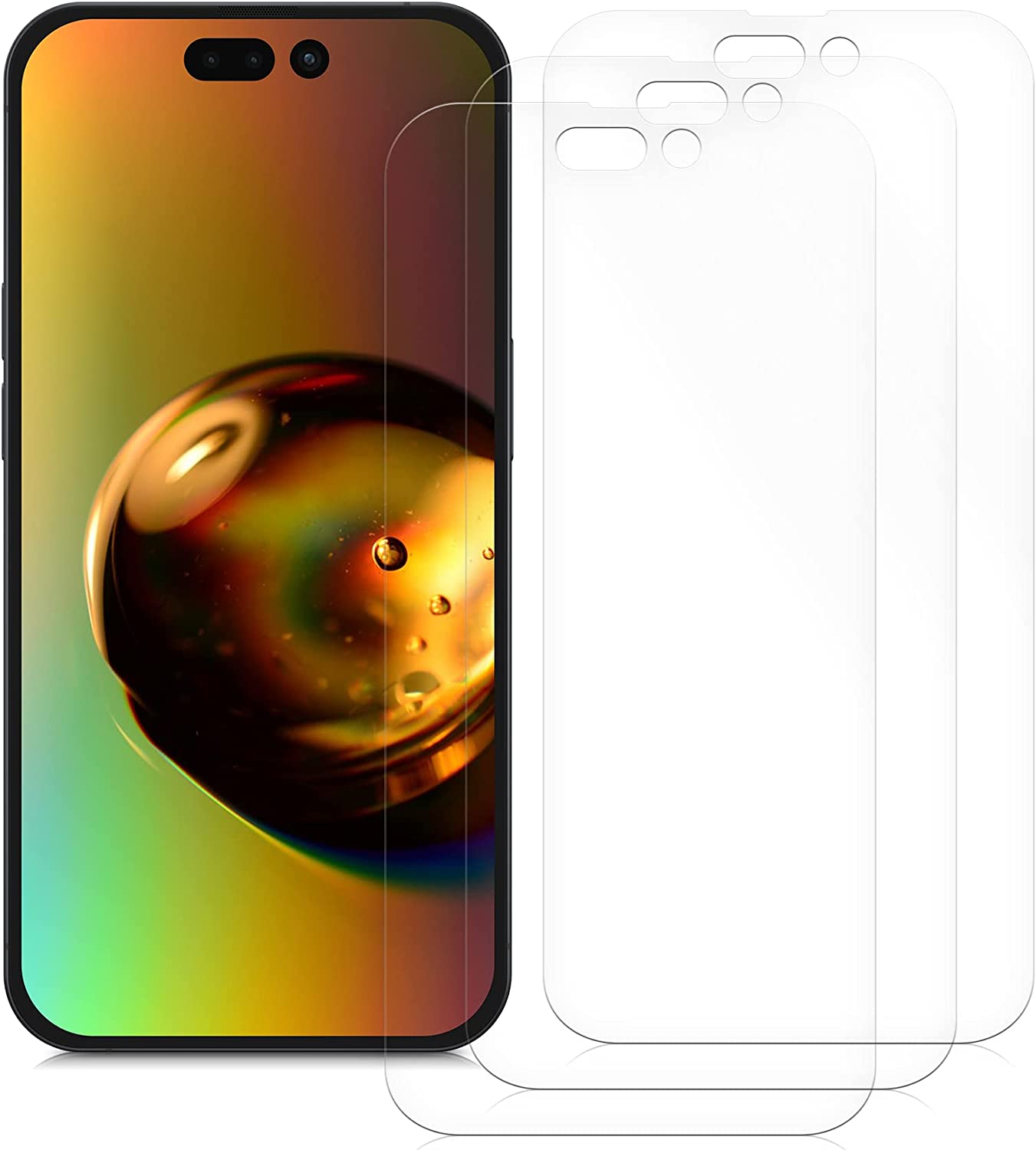 KW iPhone 14 Pro Max - Τρεις Μεμβράνες Προστασίας Οθόνης - Διάφανες - 59226.1