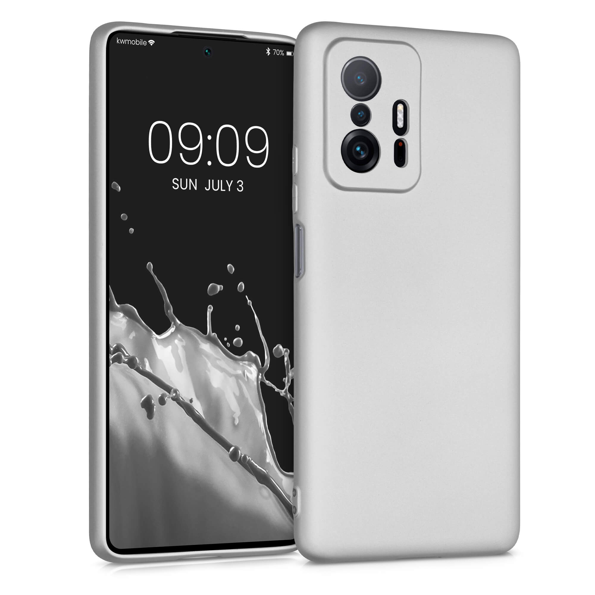 KW Xiaomi 11T / 11T Pro Θήκη Σιλικόνης TPU - Metallic Silver - 56237.67