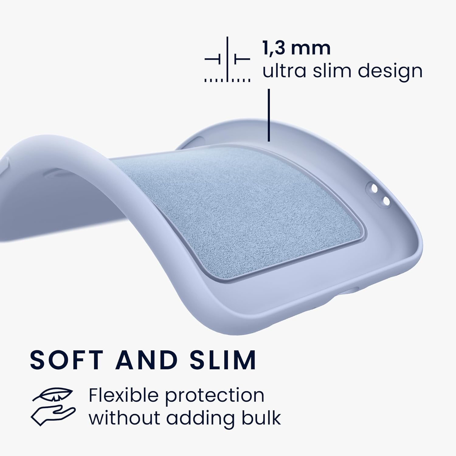 KW iPhone 15 Plus Θήκη Σιλικόνης TPU με Υποδοχή για Κάρτα - Lavender - 62018.108