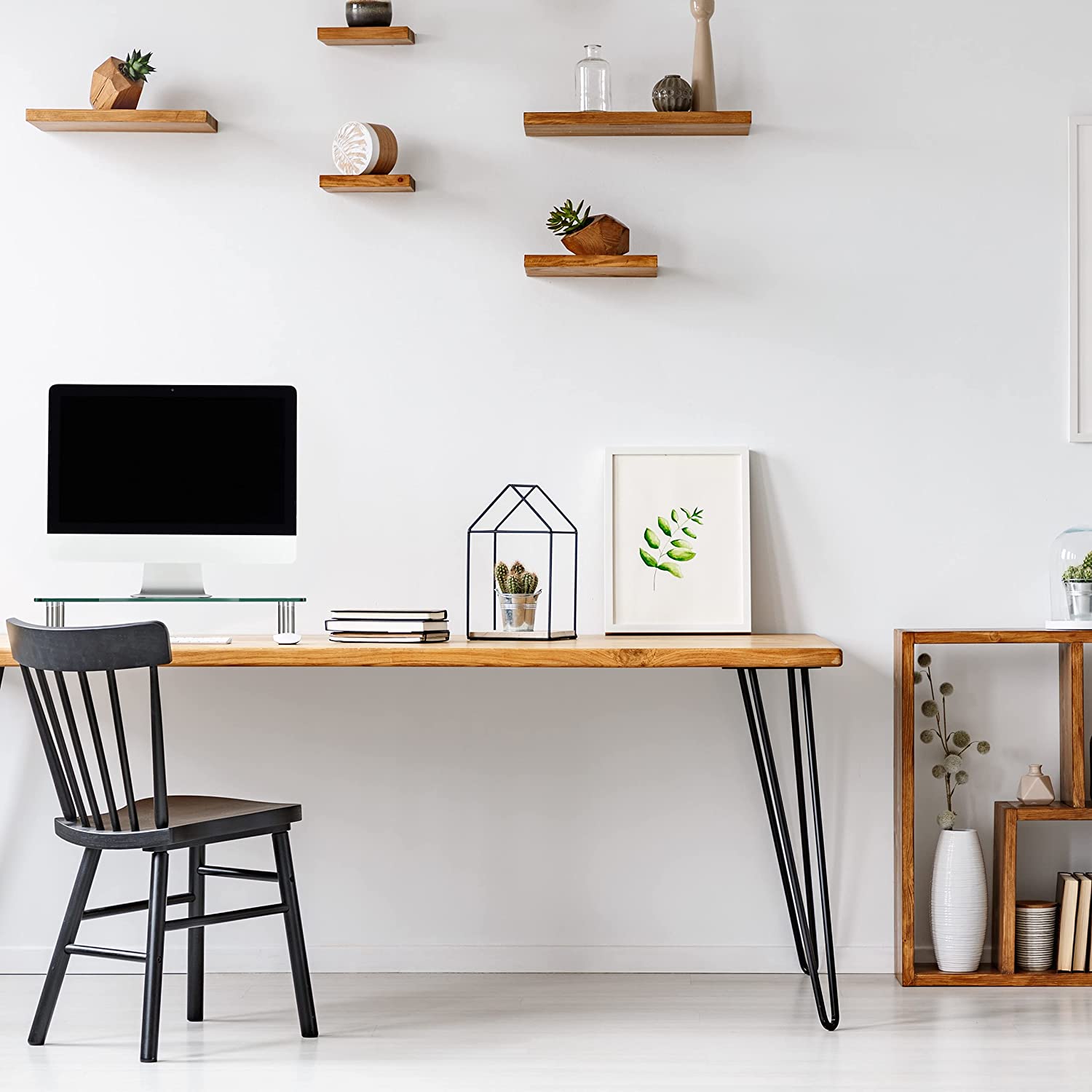 Relaxdays Γυάλινη Βάση Στήριξης Οθόνης Τηλεόρασης / Laptop με Ρυθμιζόμενο Ύψος - Clear - 4052025921316