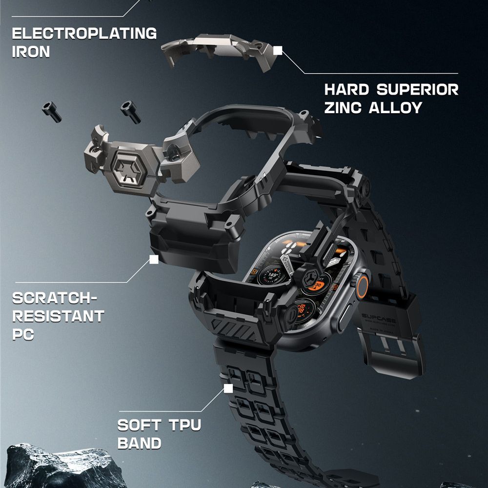 Supcase Λουράκι Apple Watch Ultra (1/2/3) - 49mm Unicorn Beetle Ore Λουράκι με Θήκη Προστασίας - Black