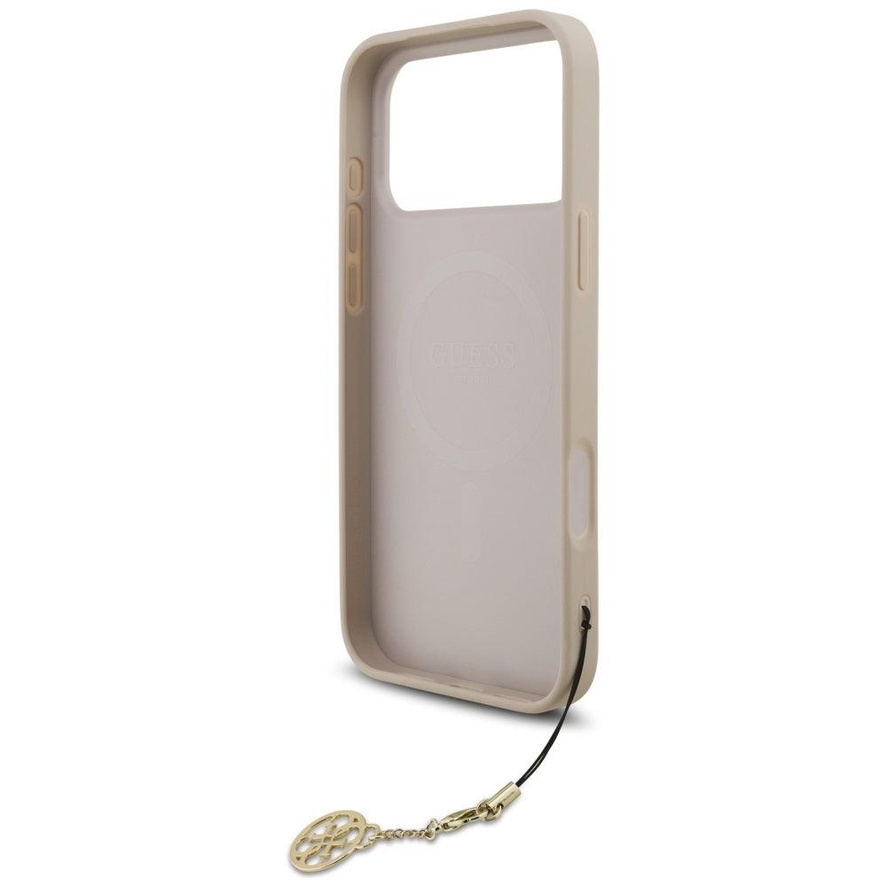 Guess iPhone 17 Pro Max - 4G Charms Collection MagSafe - Θήκη με Επένδυση Συνθετικού Δέρματος - Pink - GUHMP17XGF4GCP