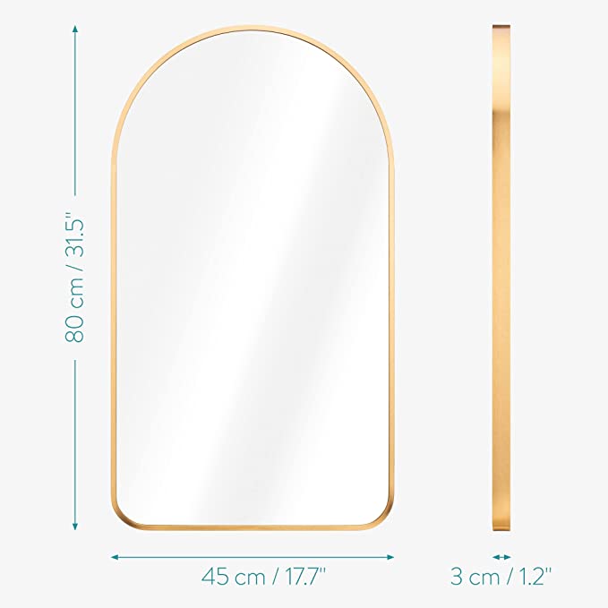 Navaris Τοξοτός Καθρέπτης Τοίχου - Gold - 55894.21