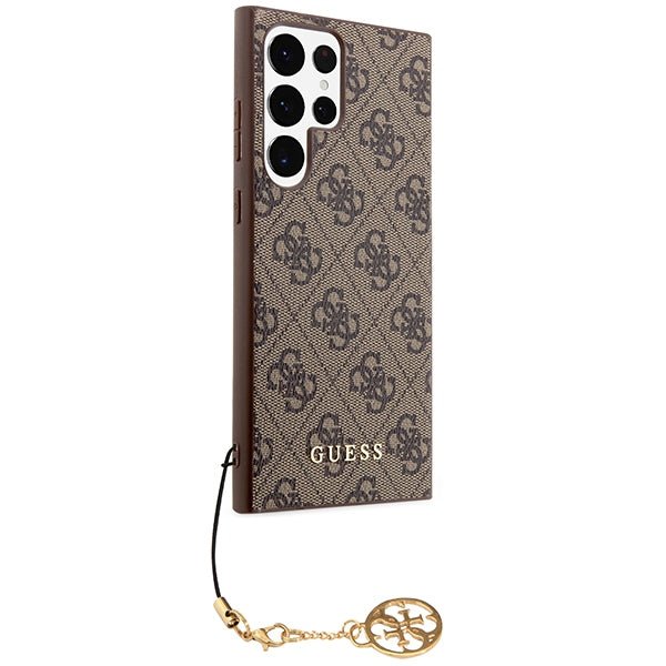 Guess Samsung Galaxy S23 Ultra - 4G Charms Collection Θήκη με Επένδυση Συνθετικού Δέρματος - Brown - GUHCS23LGF4GBR