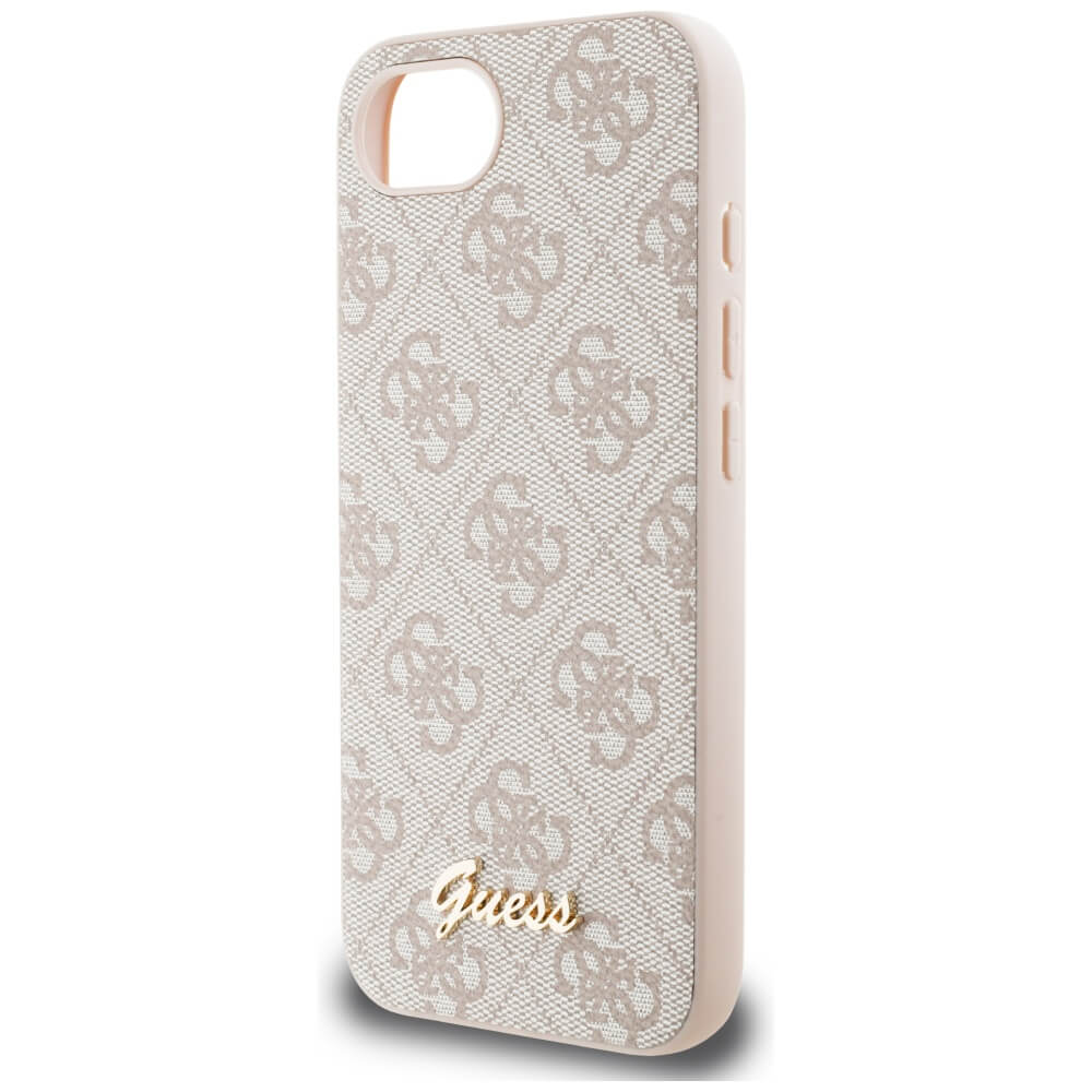 Guess iPhone 16e - 4G Script Logo - Θήκη με Επένδυση Συνθετικού Δέρματος - Pink - GUHMPSE4HG4SHP