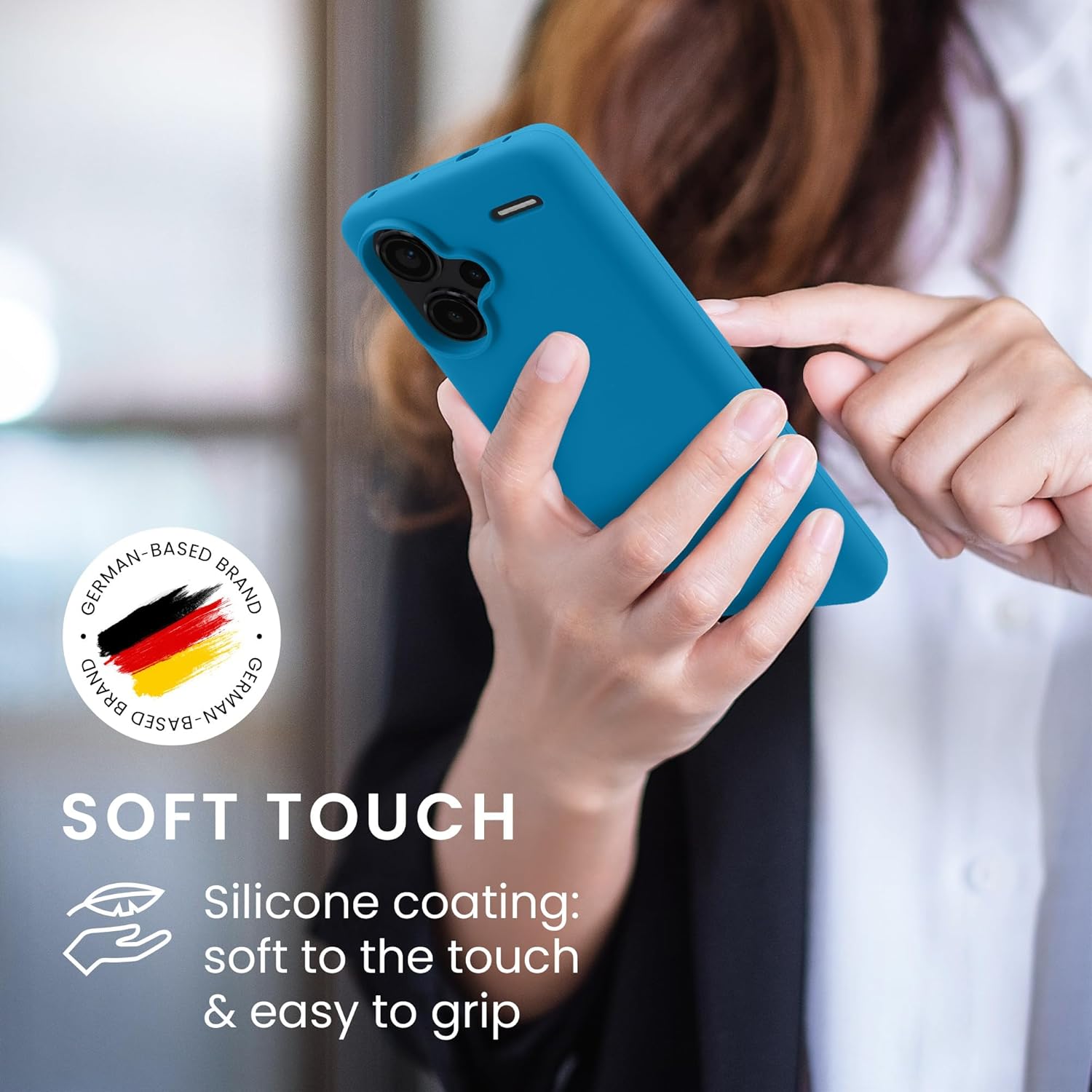 KW Xiaomi Redmi Note 13 Pro+ 5G Θήκη Σιλικόνης Rubberized TPU - Caribbean Blue