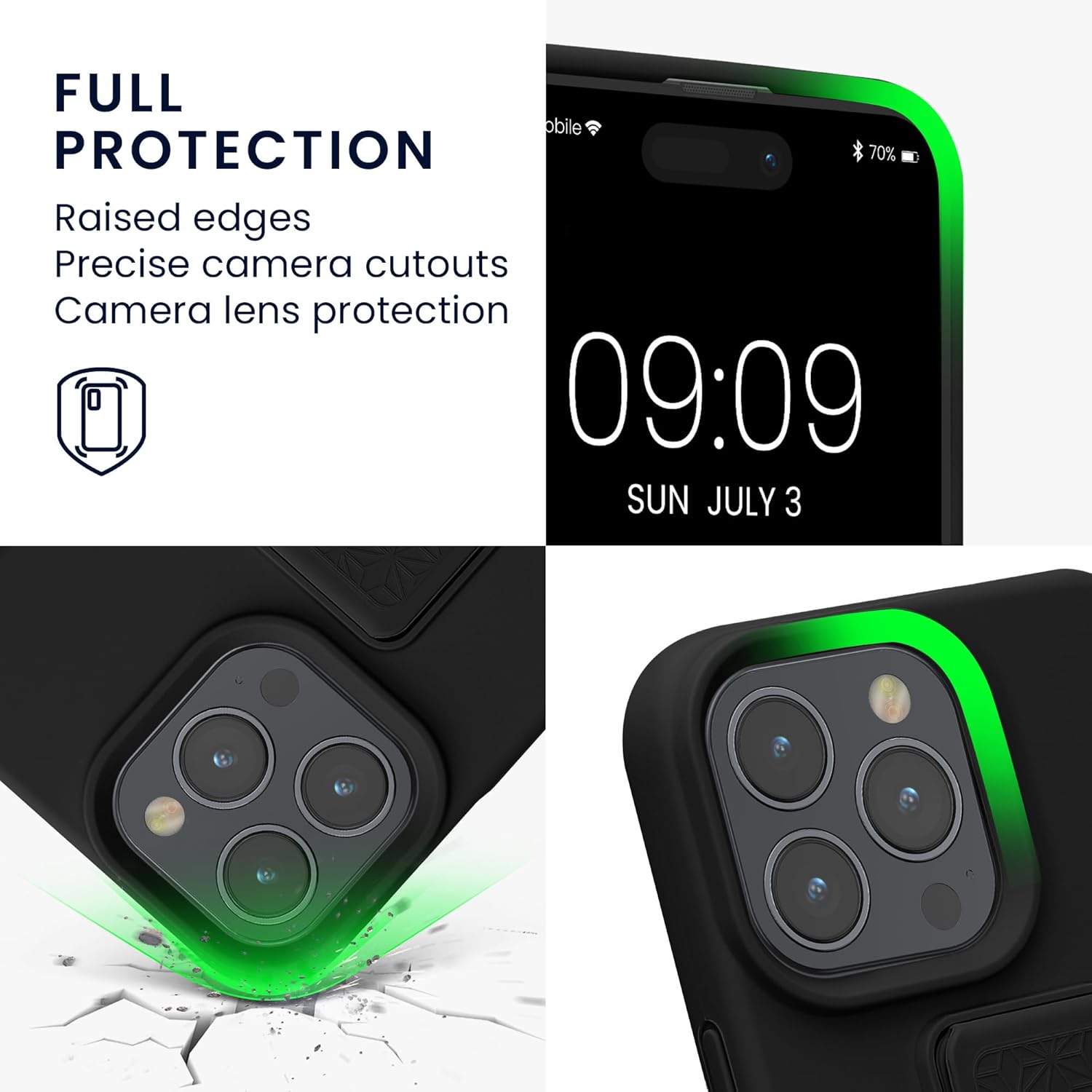 KW iPhone 16 Pro Max Θήκη Σιλικόνης TPU με Finger Holder - Black