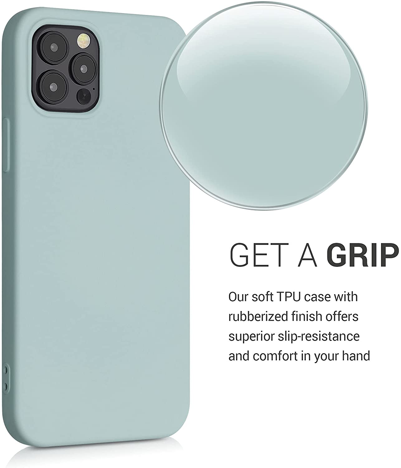 KW iPhone 12 / iPhone 12 Pro Θήκη Σιλικόνης Rubberized TPU - Frosty Mint - 53844.200