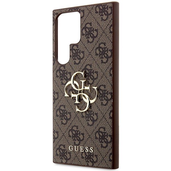 Guess Samsung Galaxy S24 Ultra - 4G Big Metal Logo Θήκη με Επένδυση Συνθετικού Δέρματος - Brown - GUHCS24L4GMGBR