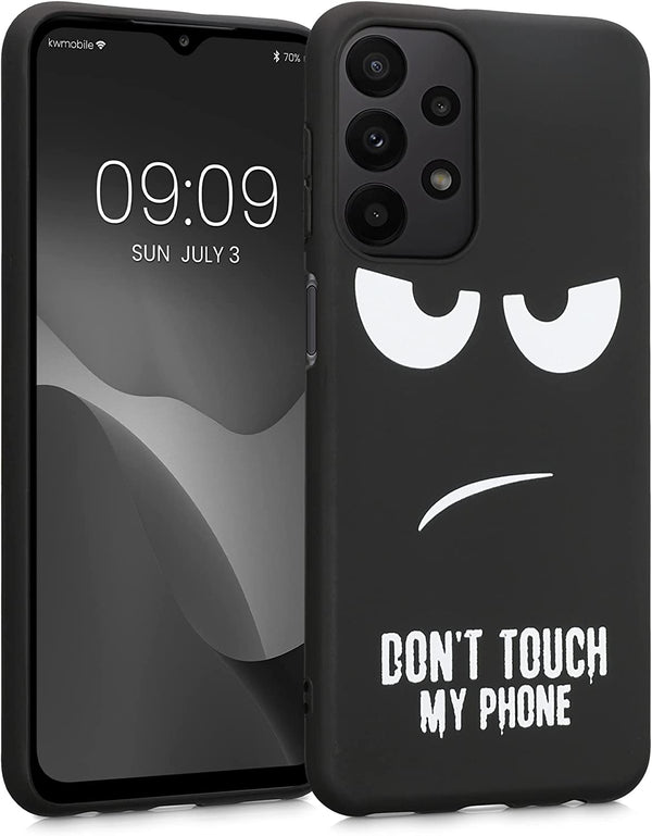 KW Samsung Galaxy A23 5G Θήκη Σιλικόνης Design Don't Touch My Phone - Black / White - 58242.01