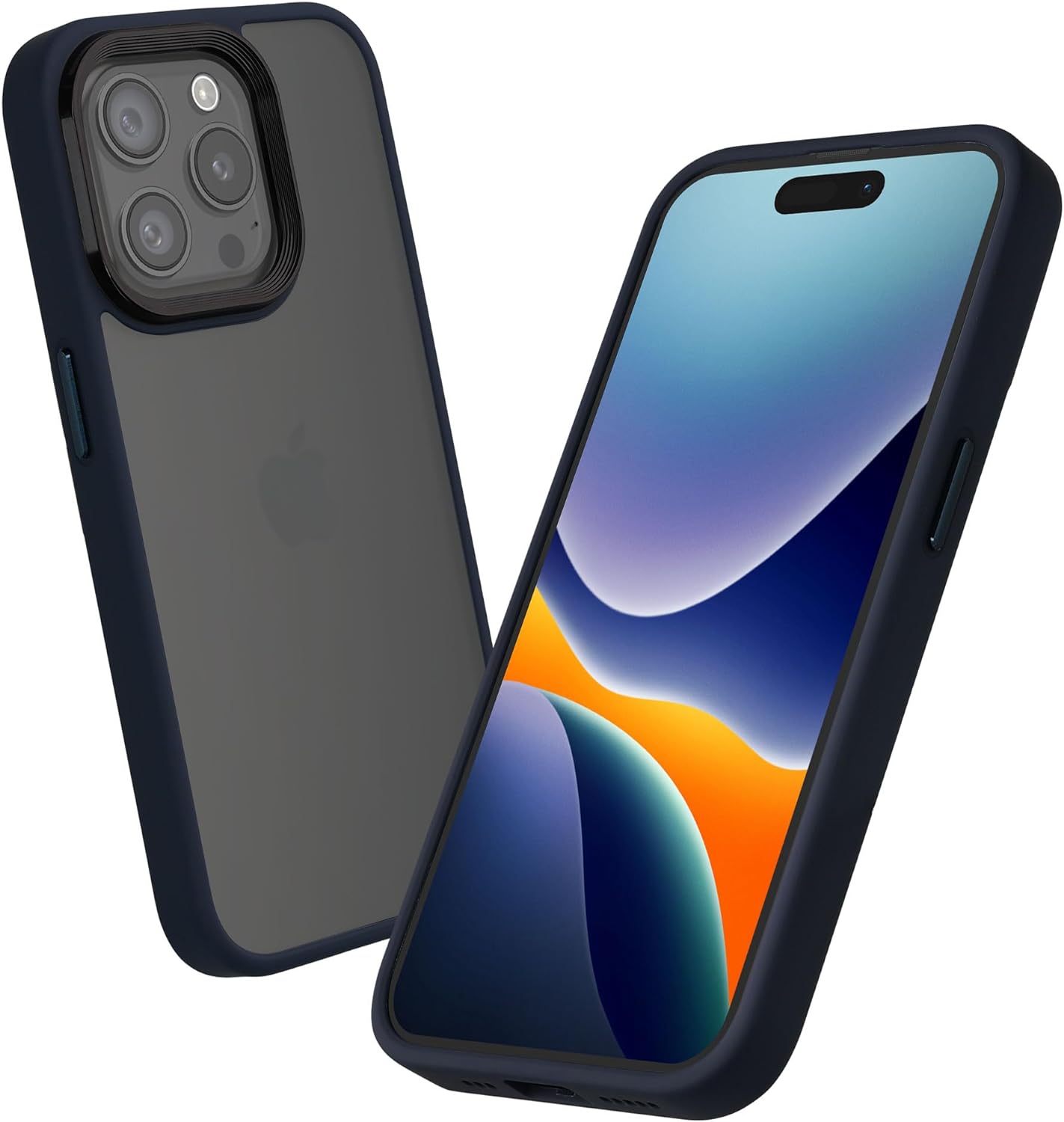 Kalibri iPhone 15 Pro Σκληρή Θήκη με Πλαίσιο Σιλικόνης - Matte Dark Blue / Ημιδιάφανη - KLB000022NM002C