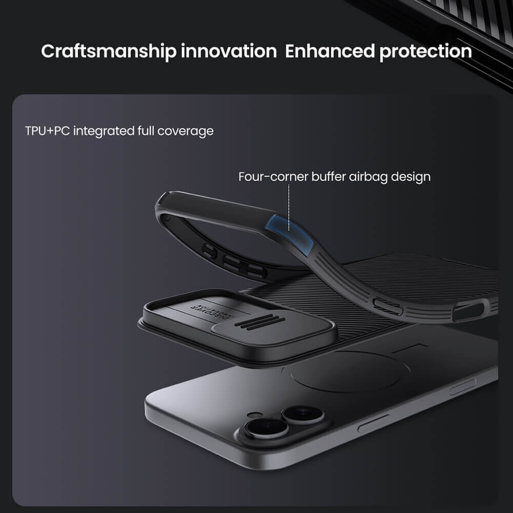 Nillkin iPhone 16 Plus CamShield Pro Magnetic Σκληρή Θήκη με Κάλυμμα για την Κάμερα και MagSafe - Black