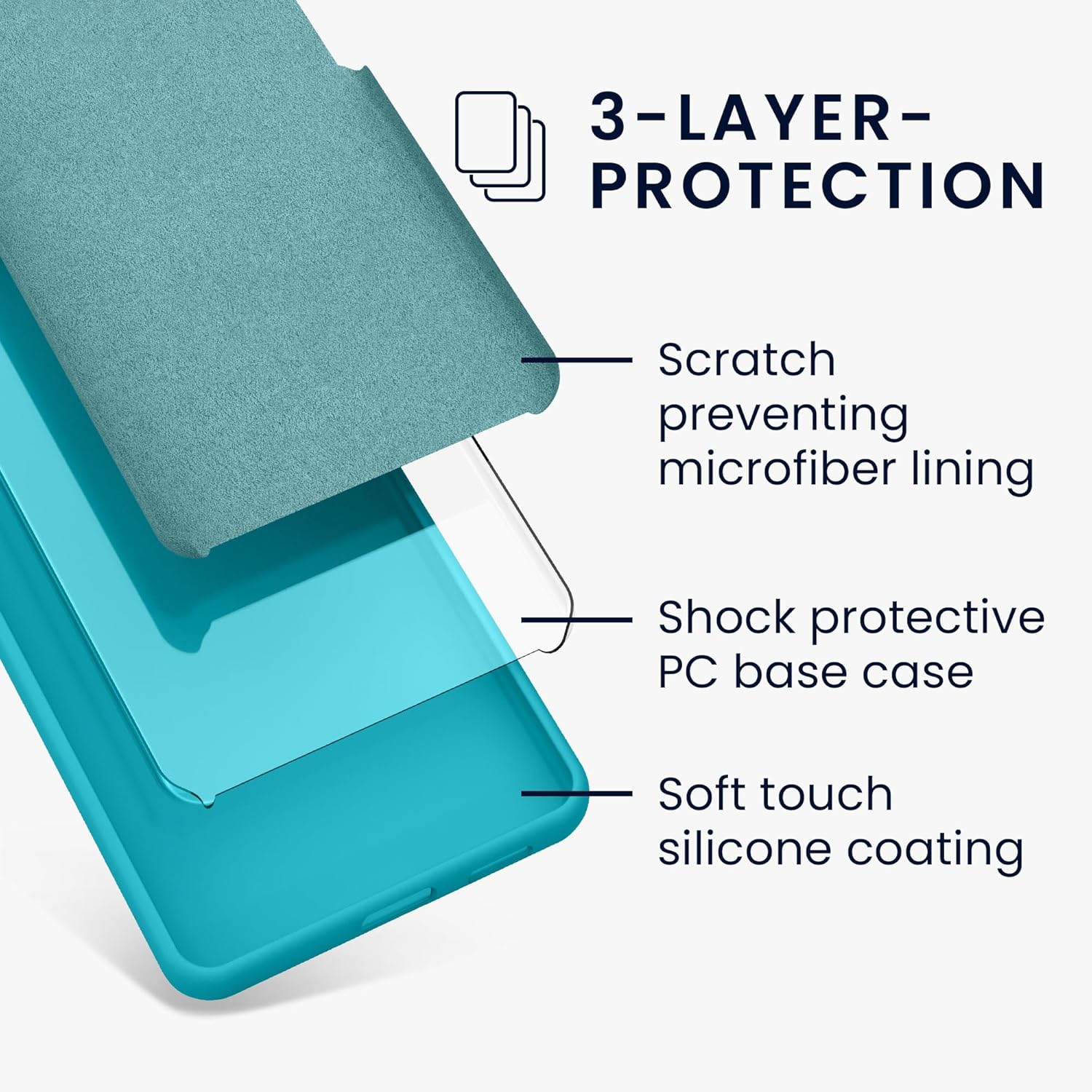 KW iPhone 15 Θήκη Σιλικόνης Rubberized TPU - Cool Glacier