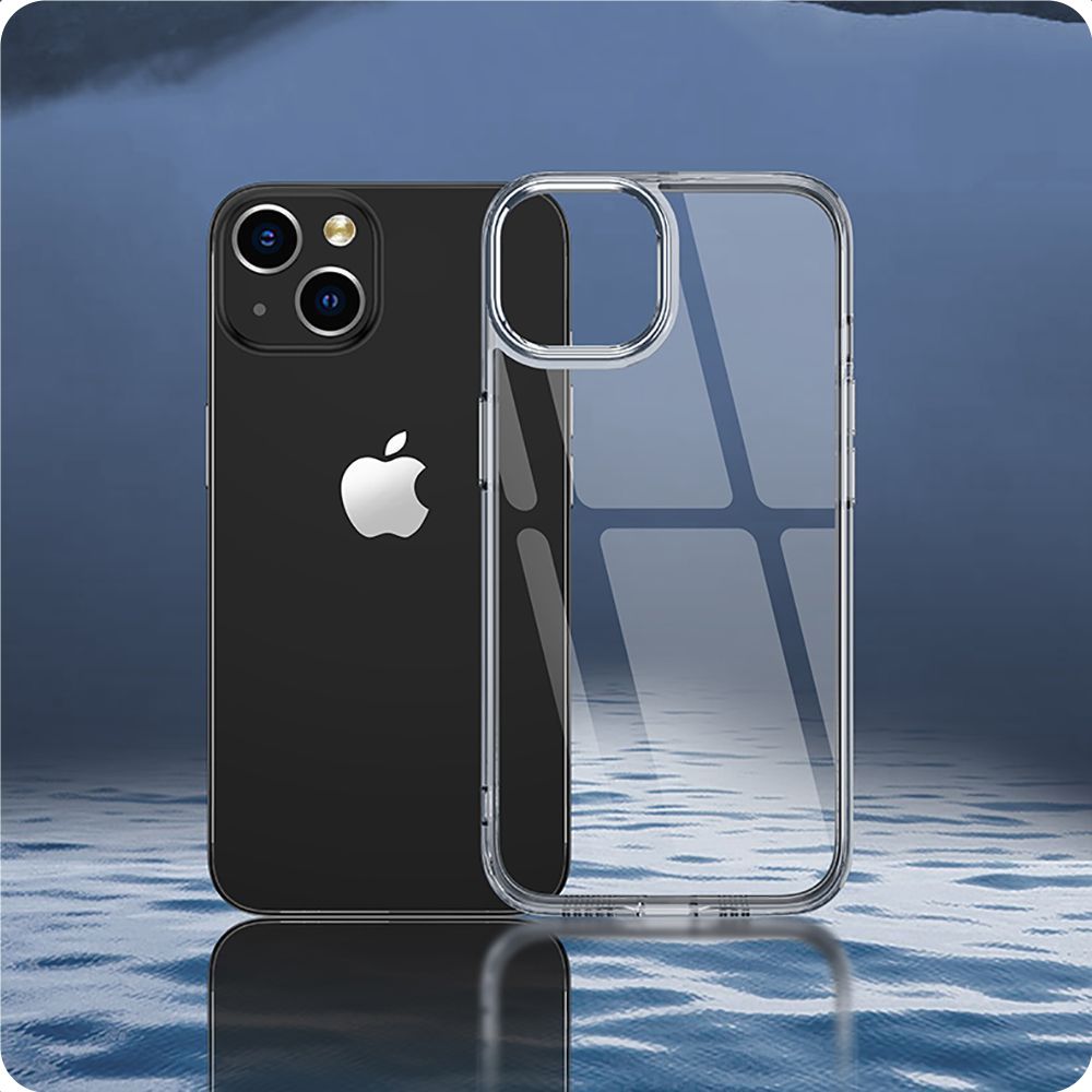 Tech - Protect iPhone 15 Plus Flexair Hybrid Σκληρή Θήκη με Πλαίσιο Σιλικόνης - Διάφανη