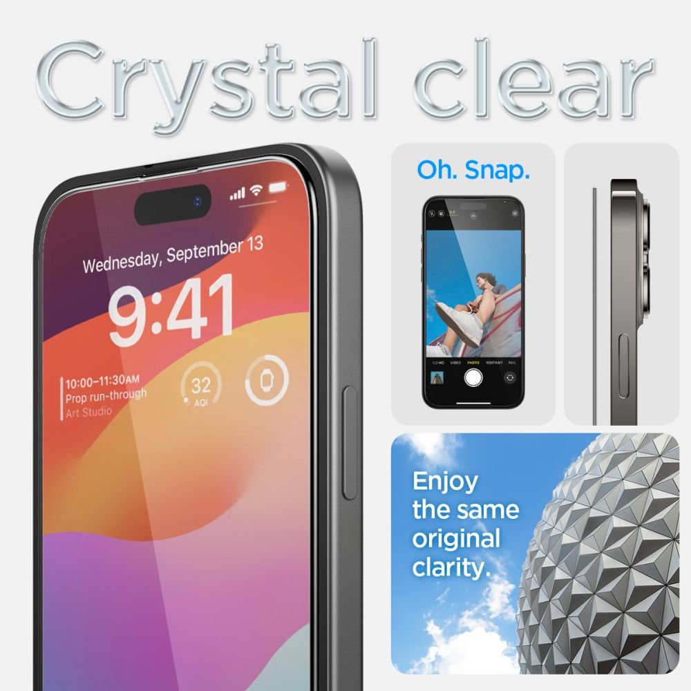 Spigen iPhone 15 Plus Glas.TR EZ Fit FC 0.3mm 2.5D 9H Case Friendly Full Screen Tempered Glass Αντιχαρακτικό Γυαλί Οθόνης - Black - AGL06888