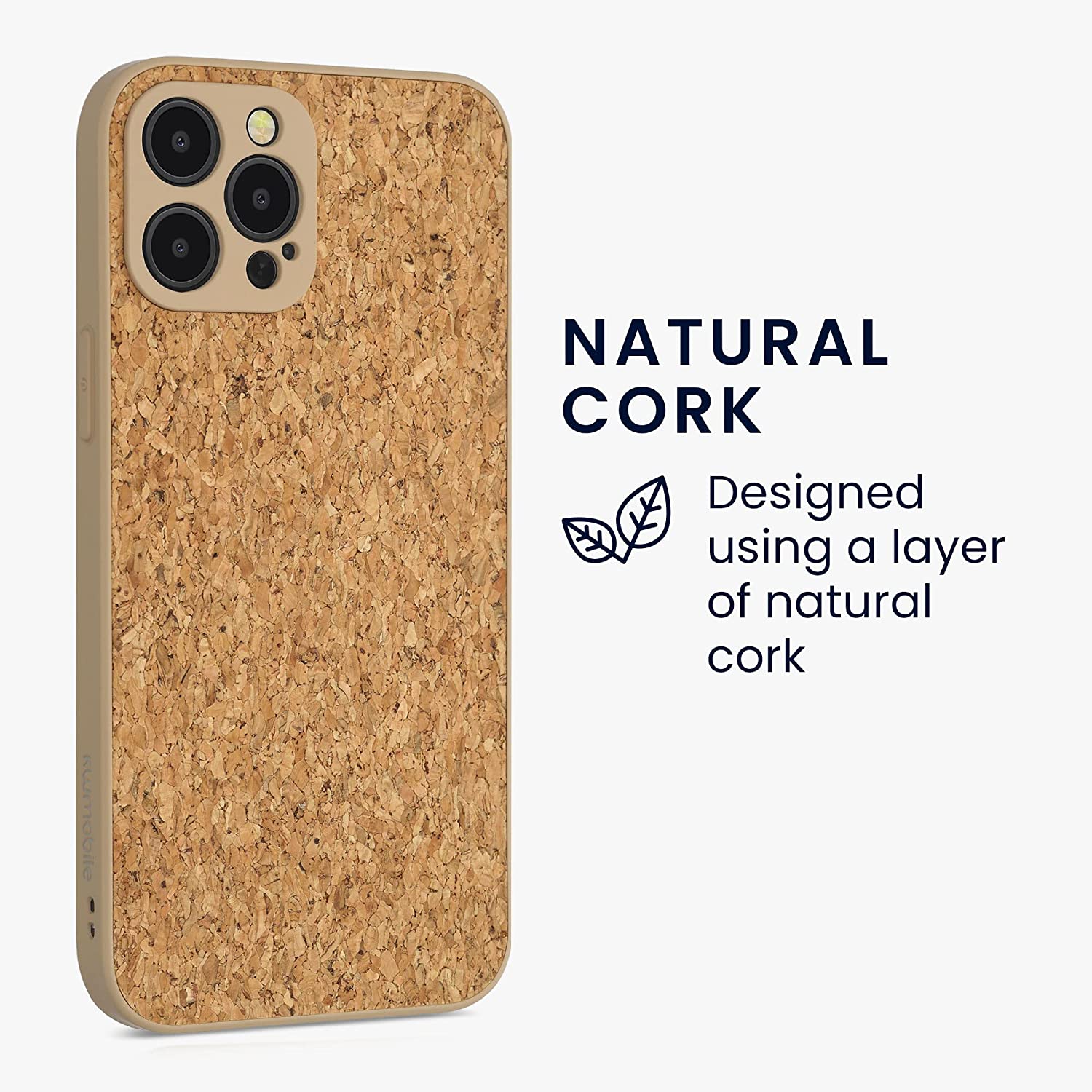 KW iPhone 12 Pro Max Σκληρή Θήκη από Φελλό με Πλαίσιο Σιλικόνης - Light Brown - 56311.24