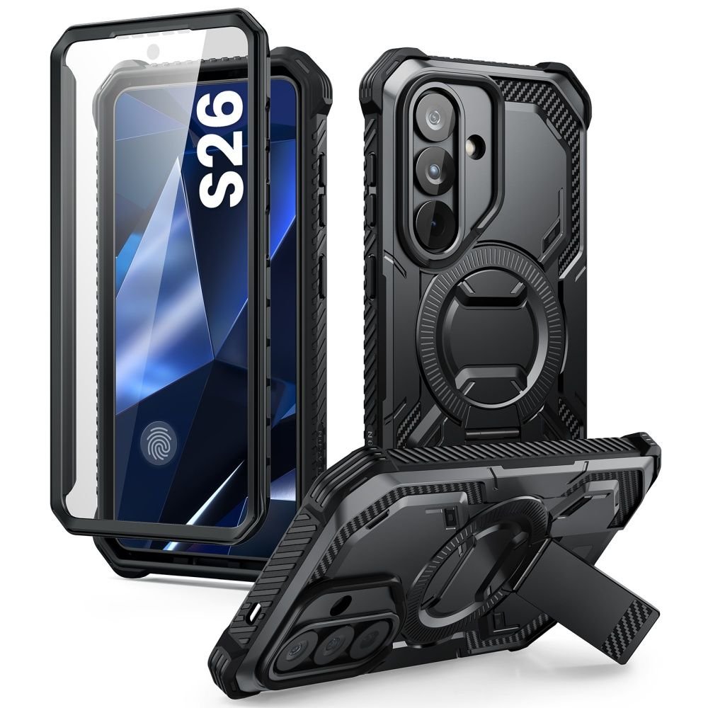 i - Blason Samsung Galaxy S26 - Σκληρή Θήκη MagSafe με Προστασία Οθόνης και Stand - Armorbox Mag - Black
