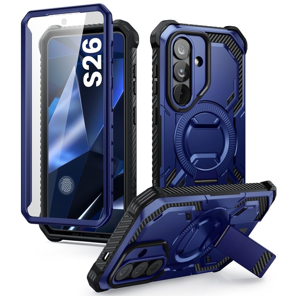 i - Blason Samsung Galaxy S26 - Σκληρή Θήκη MagSafe με Προστασία Οθόνης και Stand - Armorbox Mag - Cobalt Blue