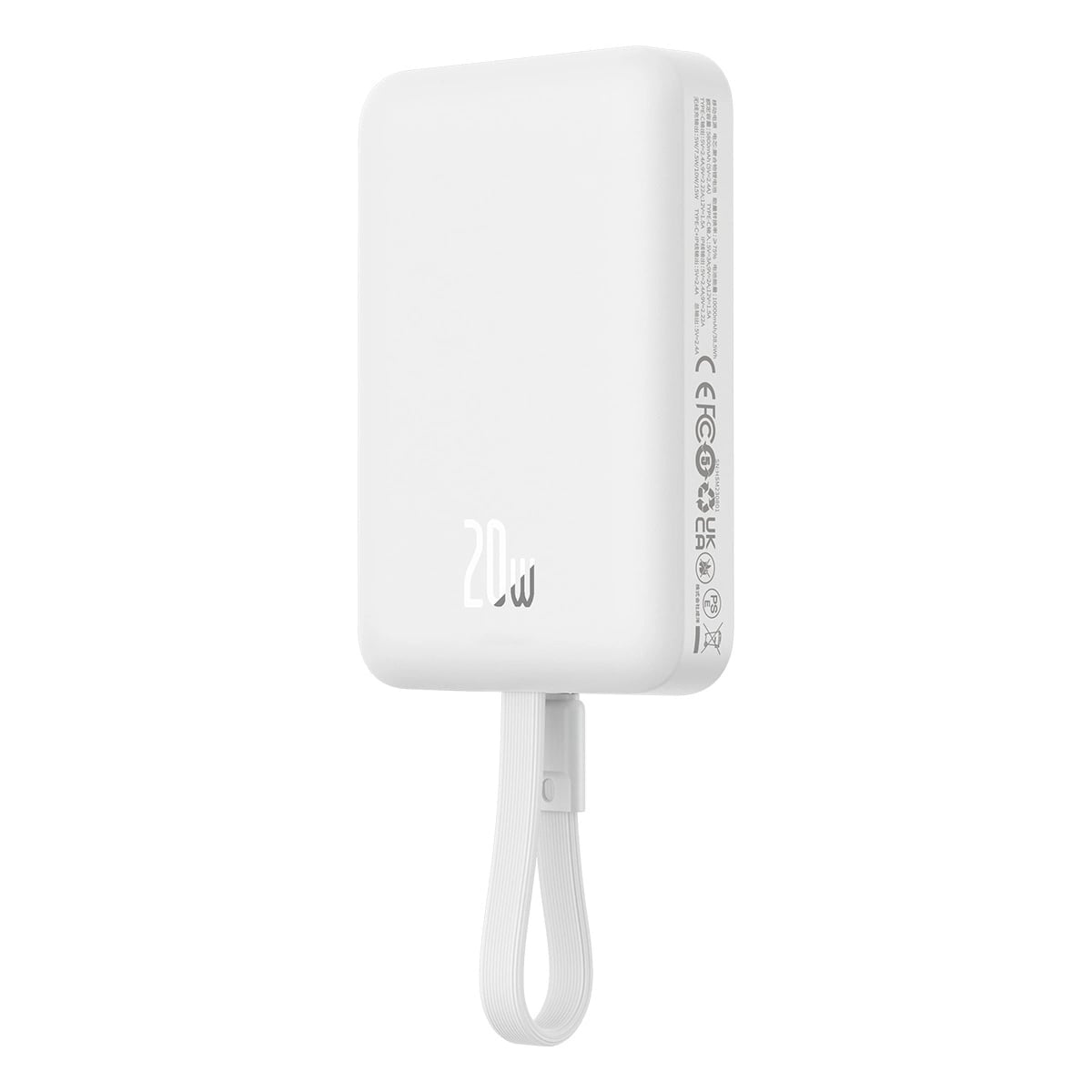Baseus Magnetic Mini Ασύρματο MagSafe PowerBank 10000mAh 20W με Καλώδιο Type-C και Ενσωματωμένο Καλώδιο Lightning - White