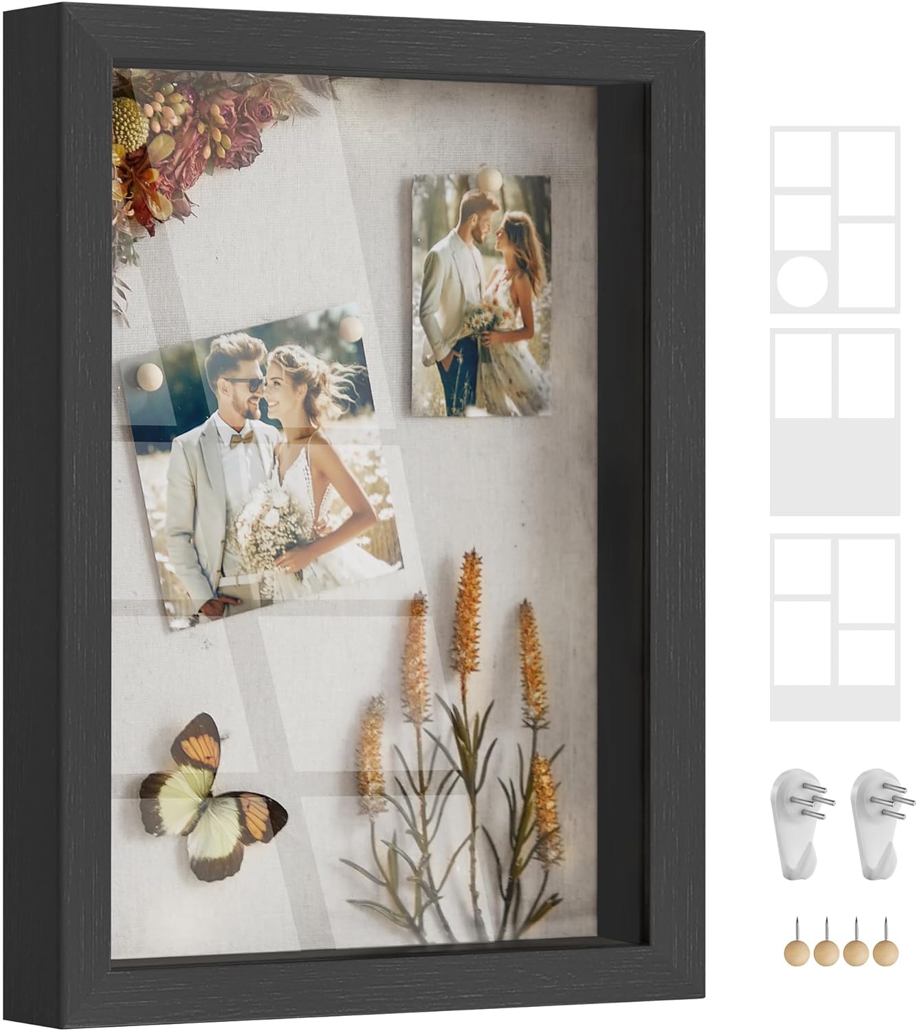 Songmics Ξύλινη Κορνίζα Κολάζ Μεγέθους A4 - 36.5 x 26 cm - Black - RPF019B01