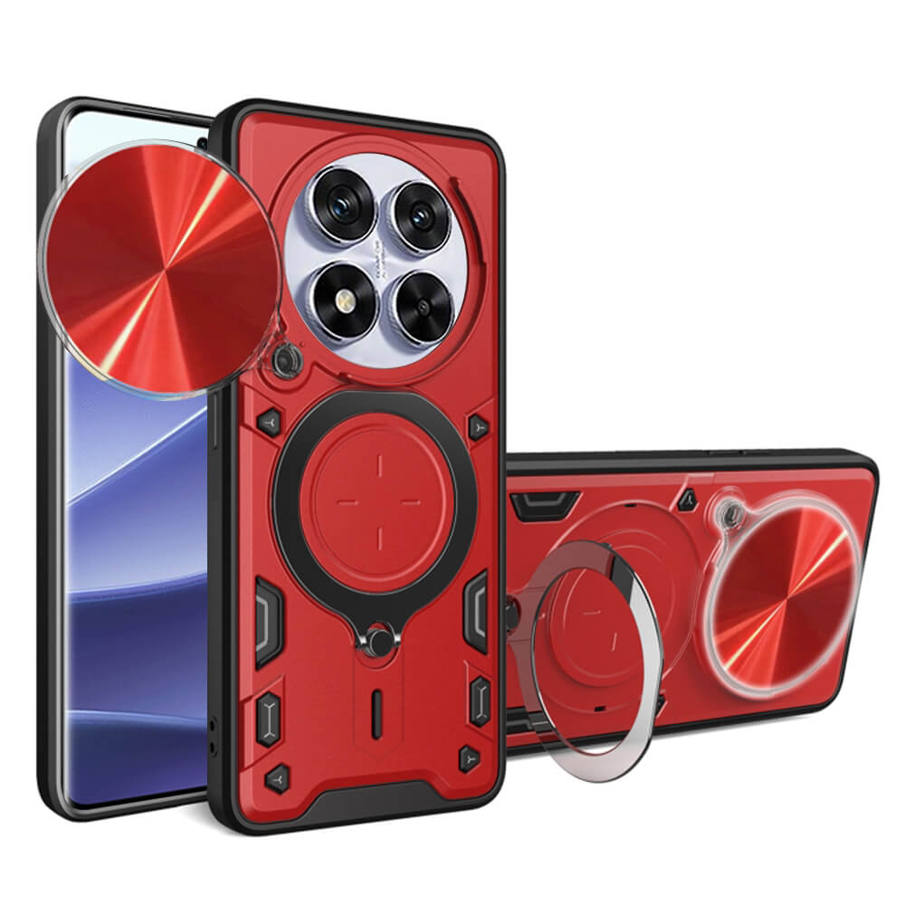 Techsuit Xiaomi Redmi Note 14 Pro 5G / Poco X7 - CamGuard Pro - Σκληρή Θήκη με Προστασία Καμερών και Δαχτυλίδι Συγκράτησης - Red
