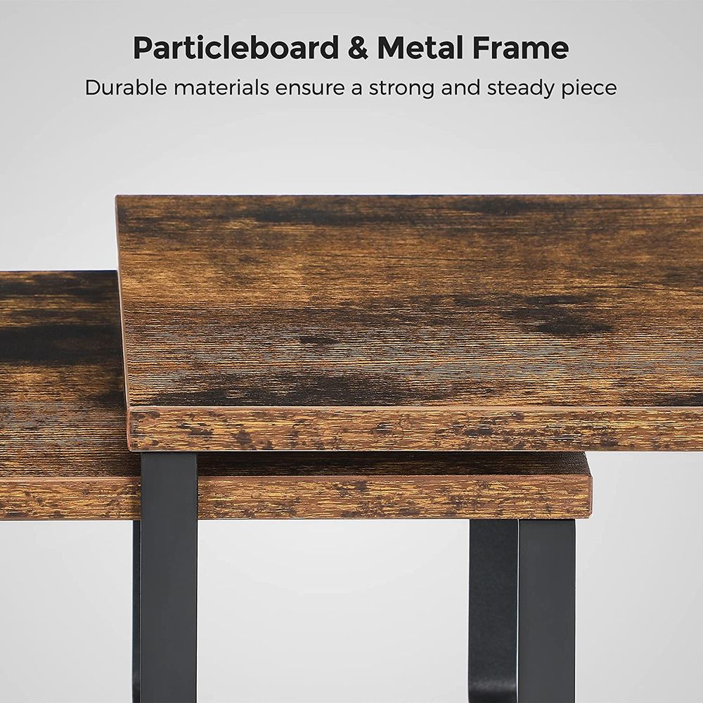 Songmics Σετ με 4 Ράφια για τον Πάγκο - Ink Black / Vintage Brown - KCS021X01