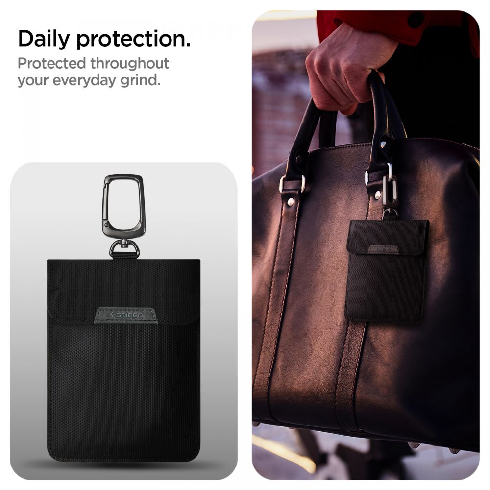 Spigen Faradaya Pouch RFID Signal Blocker Θήκη για Κλειδί Αυτοκινήτου Keyless Go - Black