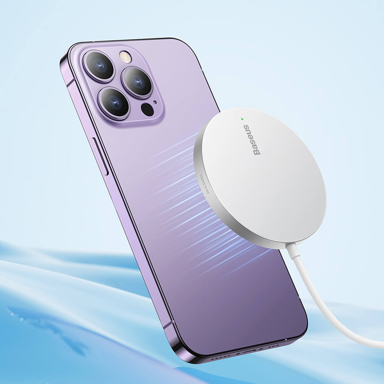 Baseus Simple Mini3 BS-W529 Ασύρματος Φορτιστής MagSafe με Καλώδιο Type-C 15W - Silver - CCJJ040012