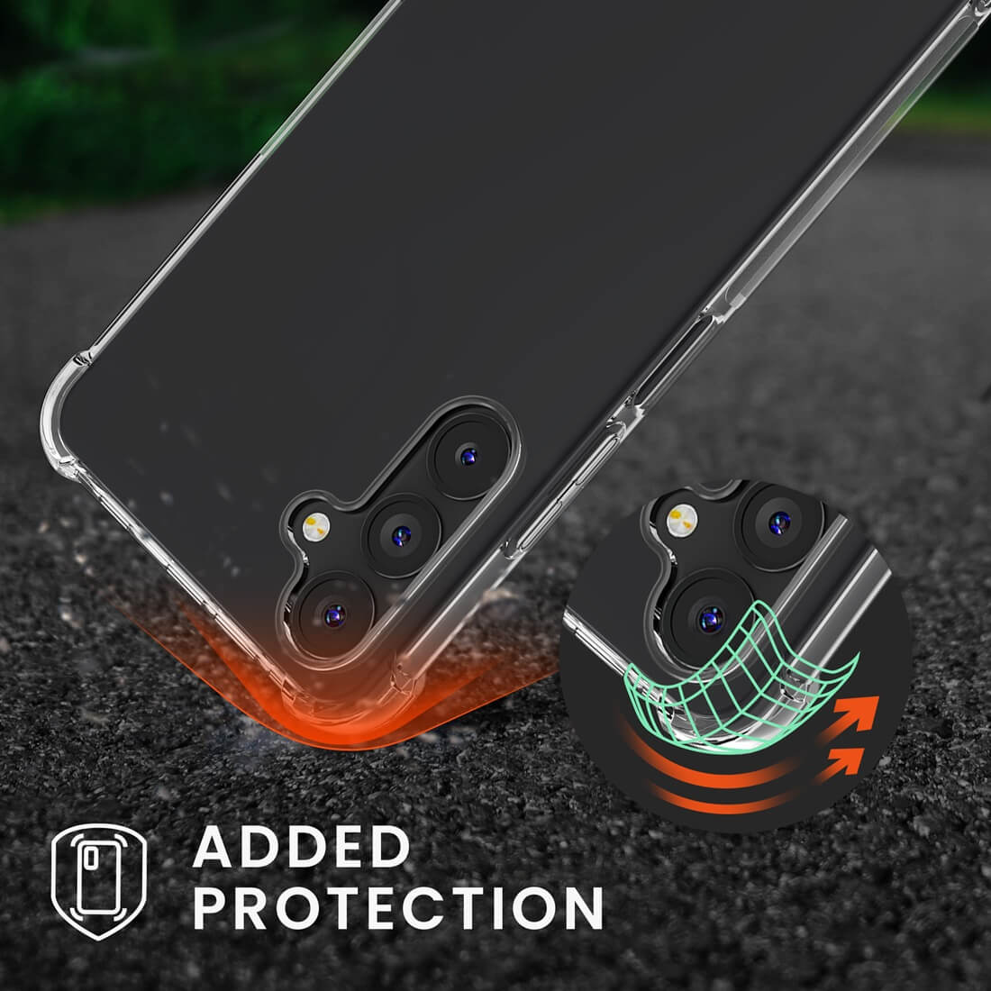 KW Samsung Galaxy A25 5G Θήκη Σιλικόνης TPU με Λουράκι - Διάφανη / Black