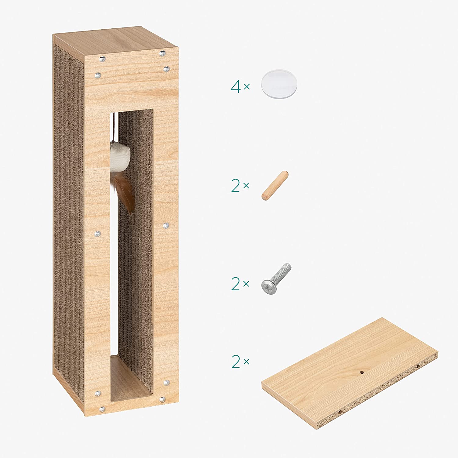 Navaris Ονυχοδρόμιο για Γάτες με Παιχνίδι - 61,5 x 30 x 30 cm - Brown - 55125.01