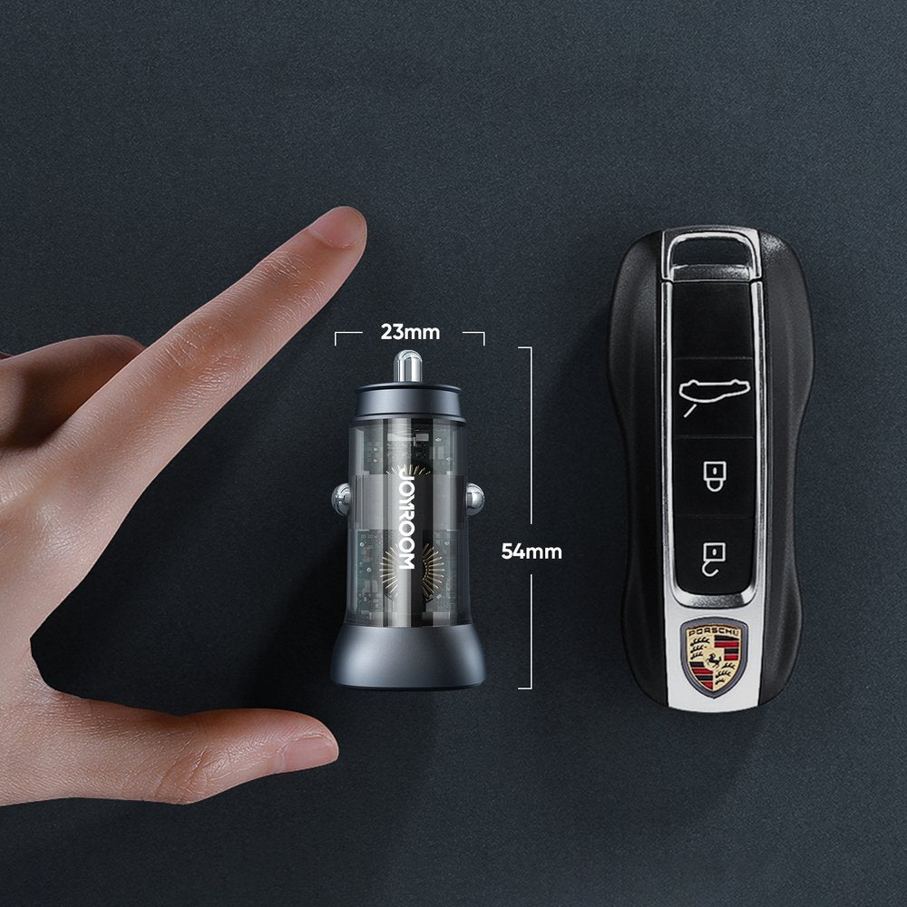 Joyroom C-A42 Φορτιστής Αυτοκινήτου Γρήγορης Φόρτισης με 1 Θύρα USB και 1 Θύρα Type-C 3A PD 38W QC 3.0 - Silver