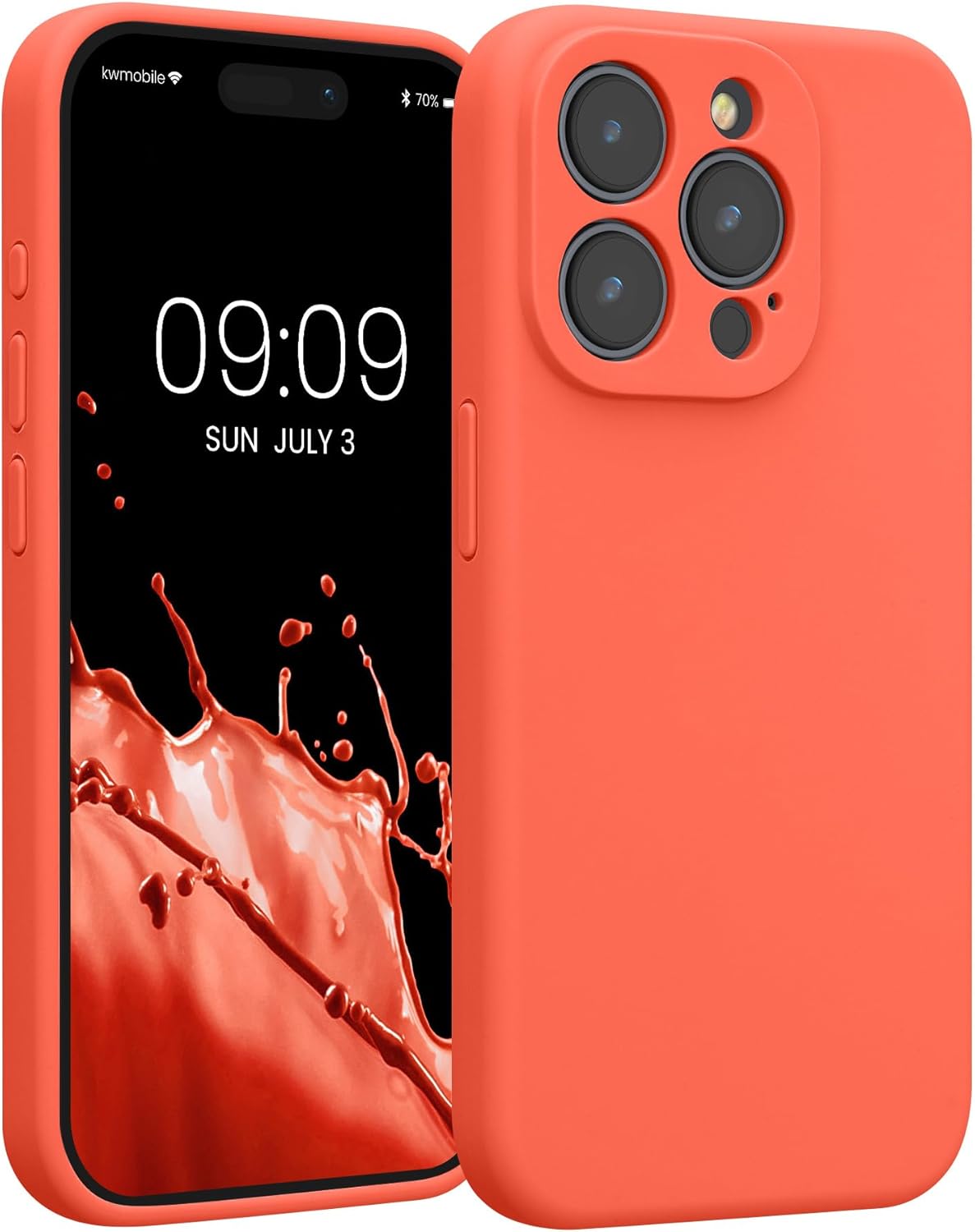 KW iPhone 15 Pro Θήκη Σιλικόνης Rubberized TPU - Luminous Coral