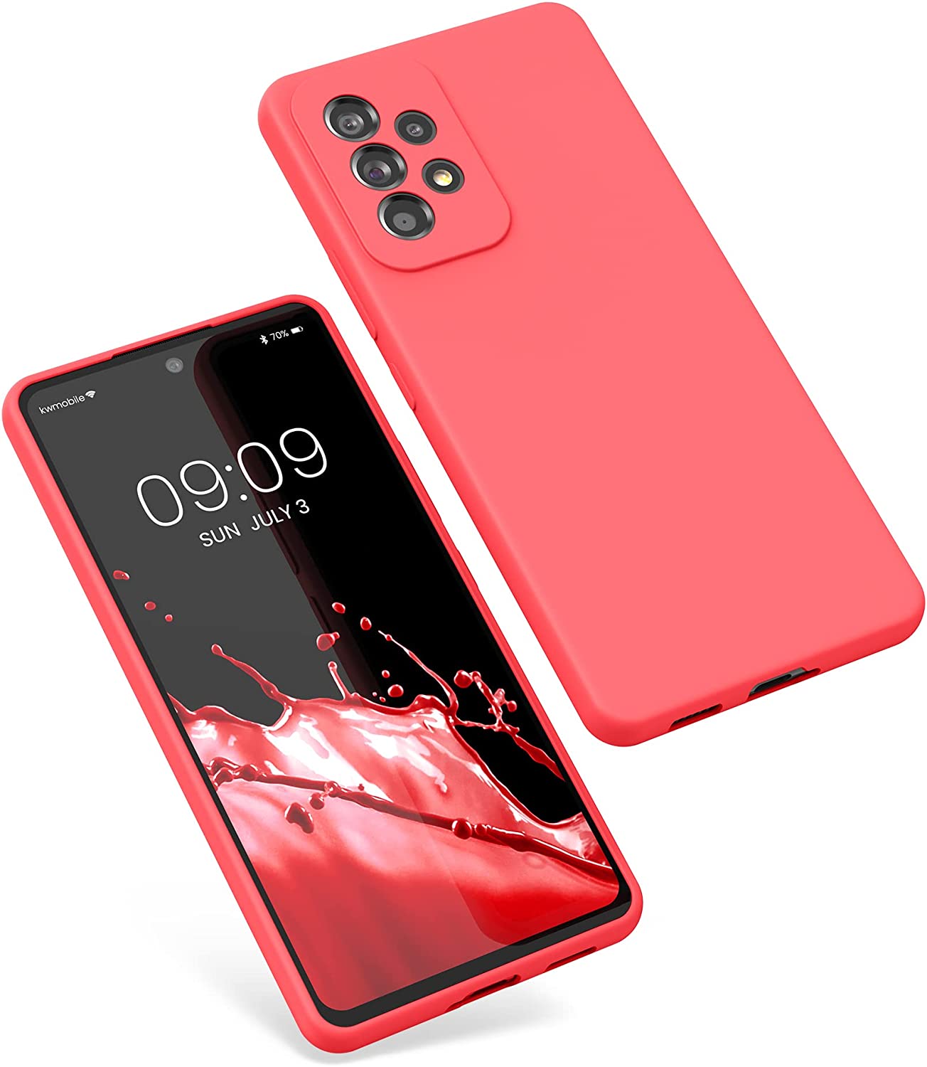 KW Samsung Galaxy A53 5G Θήκη Σιλικόνης Rubber TPU - Neon Coral - 57835.103