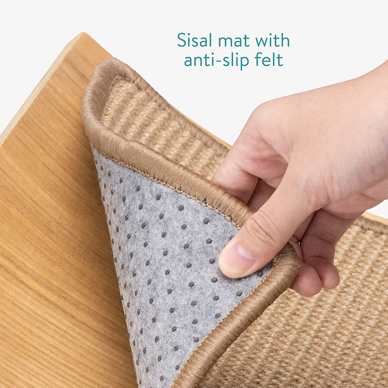 Navaris Κρεμαστό Κρεβάτι με Ονυχοδρόμιο για Γάτες - 50 x 35 x 10,5 cm - Beige - 57581.01