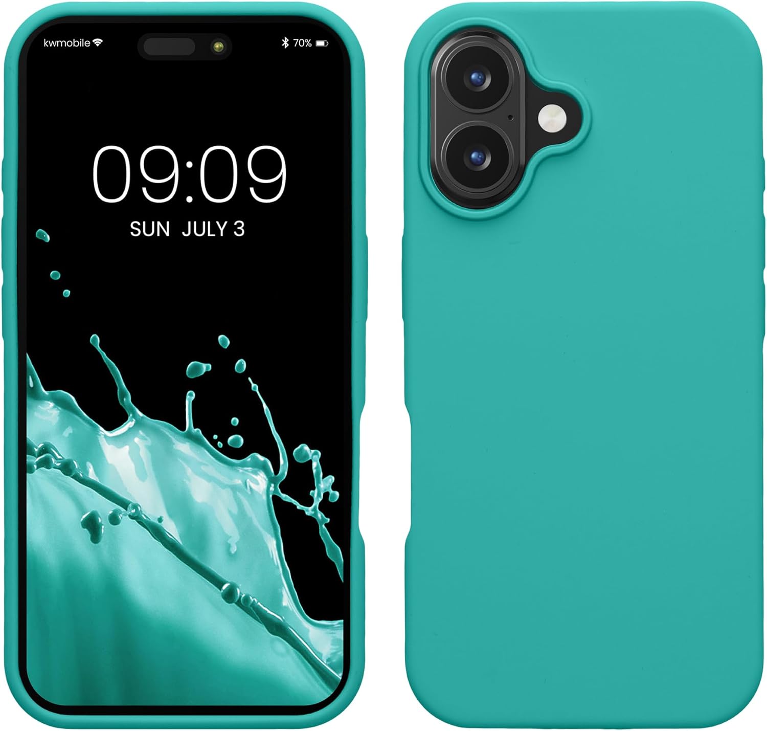 KW iPhone 16 Θήκη Σιλικόνης Rubberized TPU - Turquoise